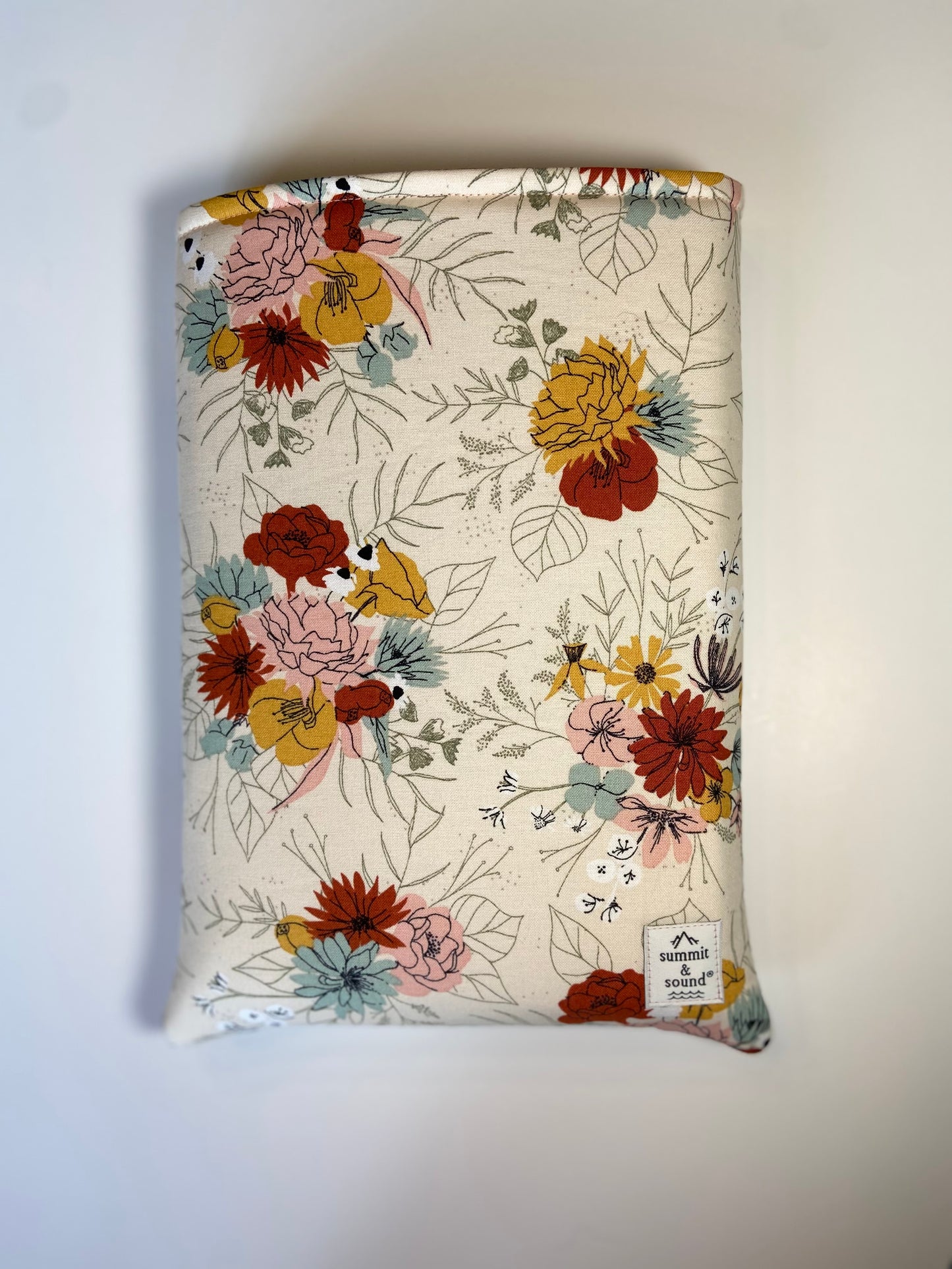 Cream Floral Book Cozy