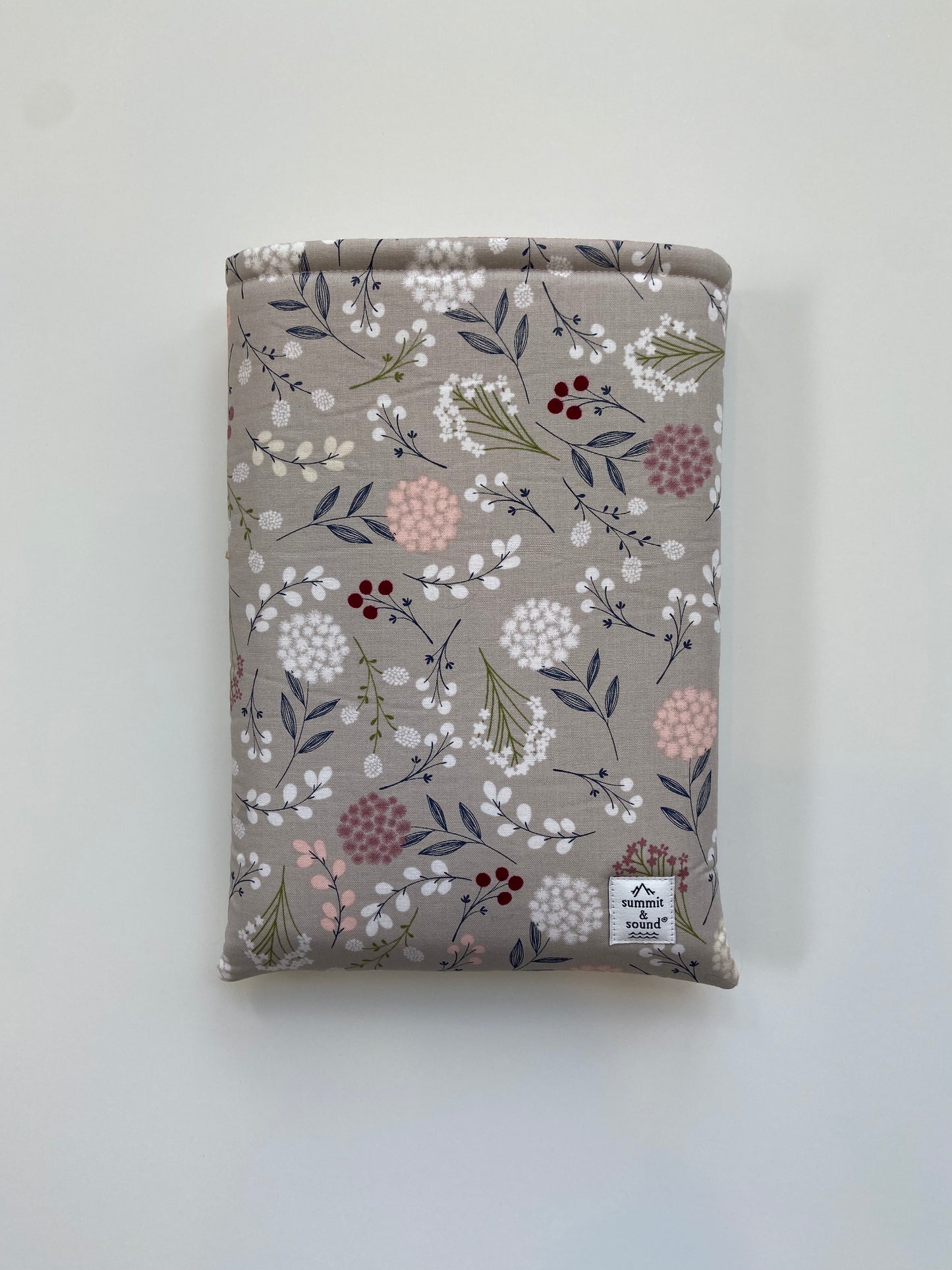 Grey Floral Book Cozy