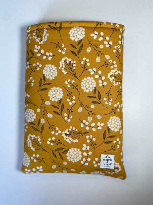 Mustard Floral Book Cozy