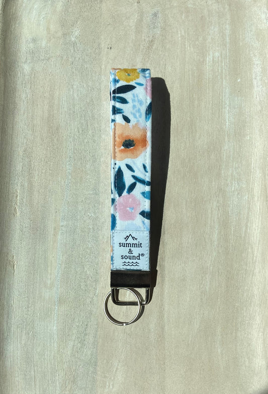 Navy Loves Floral Keychain